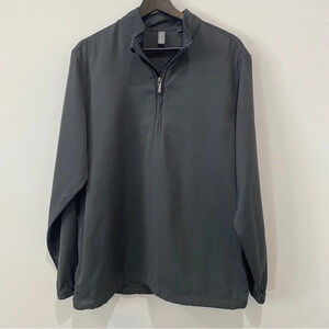 Ashworth Men's Golf Pullover 1/4 Zip M Grey Striped Performance Golf Jacket